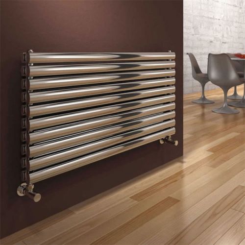 Reina Artena Double Polished Stainless Steel Horizontal Designer Radiator 590x600mm