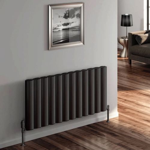 Reina Belva 600x412mm Horizontal Double Anthracite Aluminium Designer Radiator