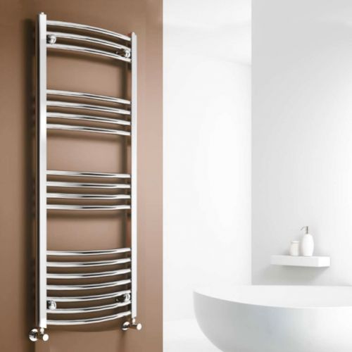 Reina Capo Curved Chrome Electric Heated Towel Rail