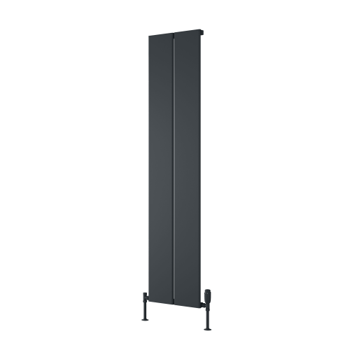 Reina Larga Vertical Designer Aluminium Radiator 1800x404mm - Anthracite Texture