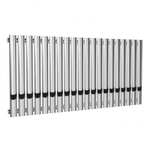 Reina Neval 600x1171mm Horizontal Single Polished Aluminium Designer Radiator