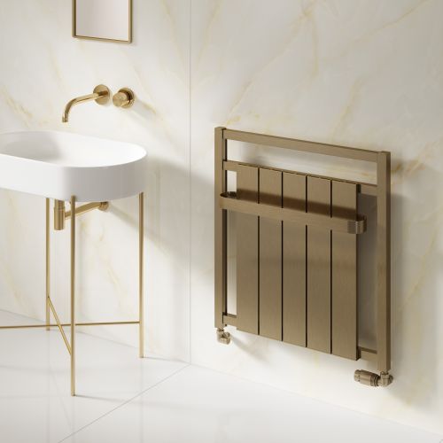 Reina Newbury Designer Aluminium Heated Towel Rail 705x675mm