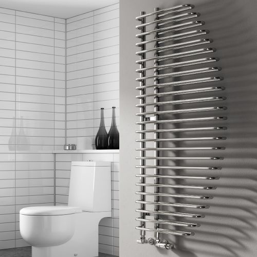 Reina Nola Chrome Steel Designer Heated Towel Rail 1400x600mm