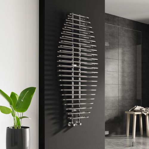 Reina Teano Chrome Designer Heated Towel Rail 1300x600mm