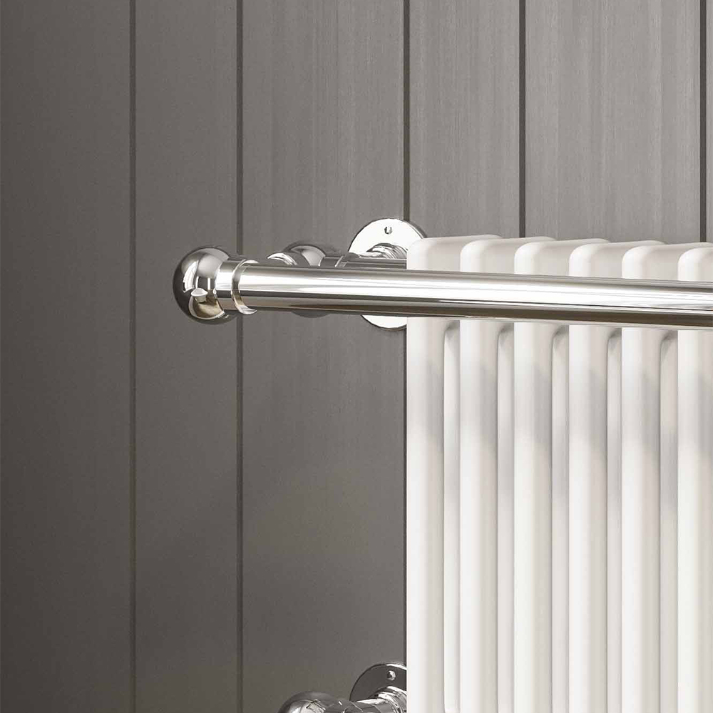 DQ Heating Ashill Wall Mounted Traditional Designer Brass Heated Towel Rail