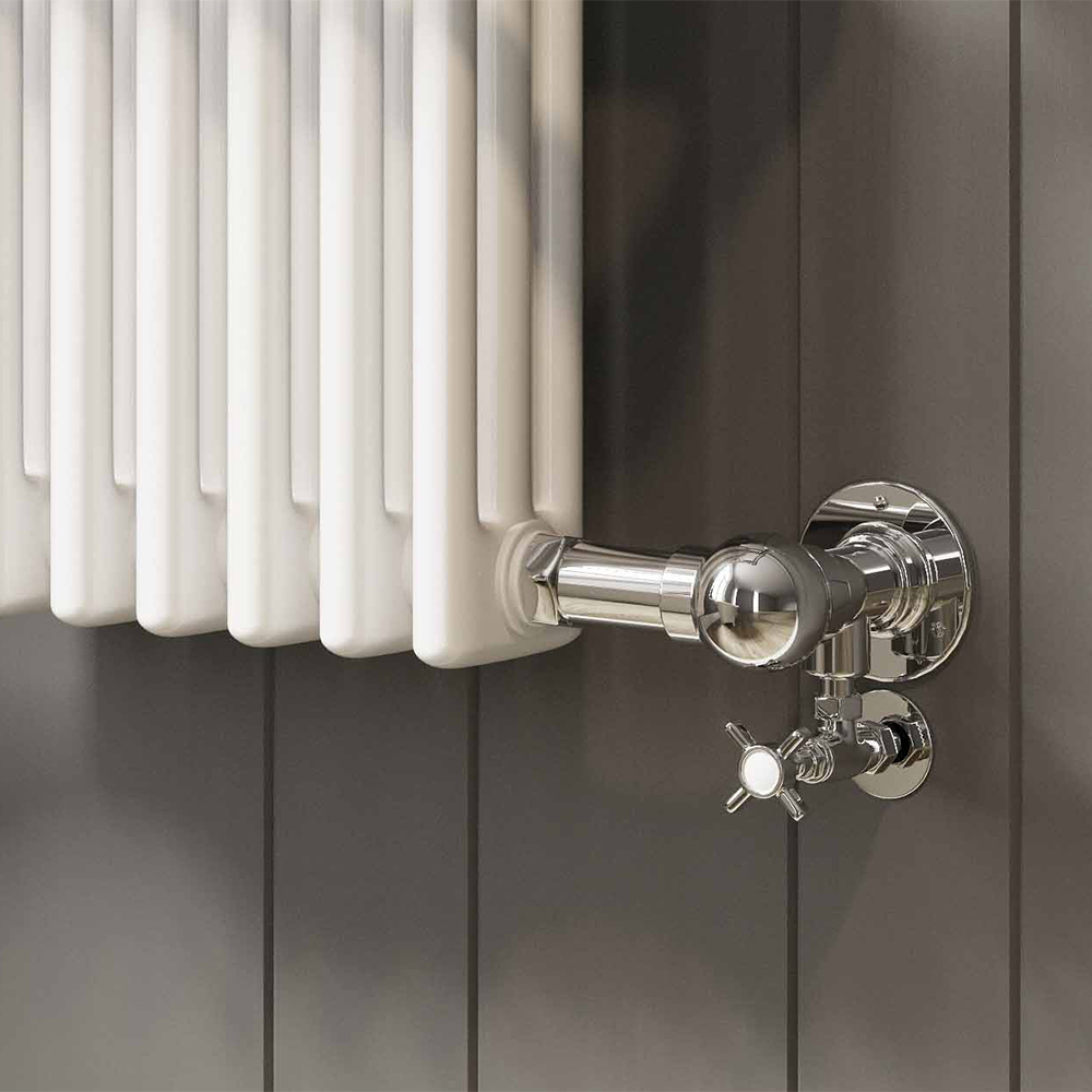 DQ Heating Ashill Wall Mounted Traditional Designer Brass Heated Towel Rail