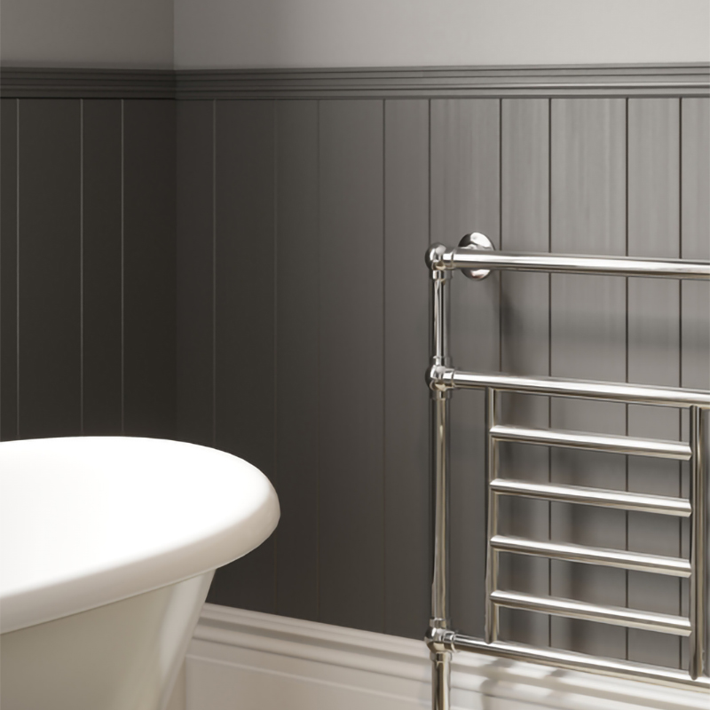 DQ Heating Cranwich Floor Mounted Traditional Designer Brass Heated Towel Rail