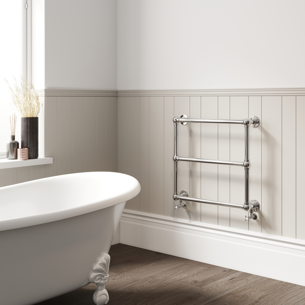 DQ Heating Hungerford Traditional Designer Steel Heated Towel Rail