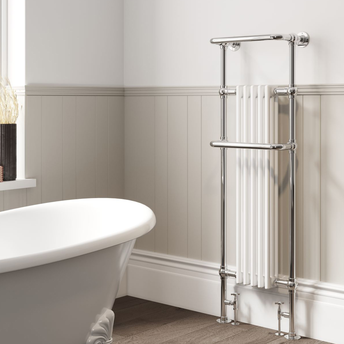 DQ Heating Lambourne Traditional Designer Steel Heated Towel Rail