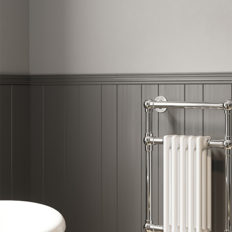 DQ Heating Lynford Wall Mounted Traditional Designer Brass Heated Towel Rail