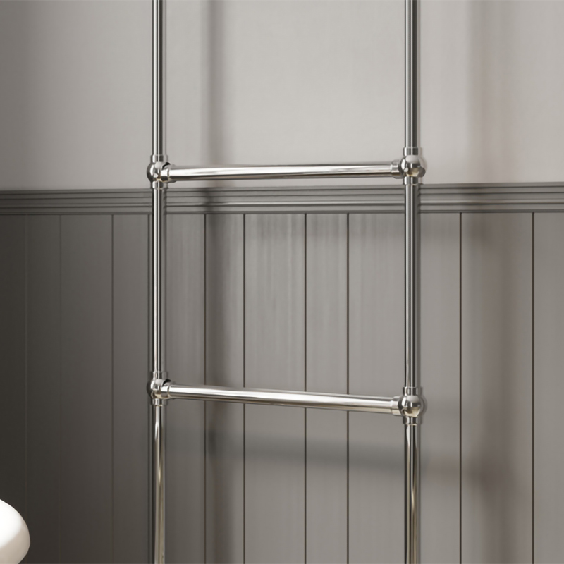 DQ Heating Methwold Wall Mounted Traditional Designer Brass Heated Towel Rail