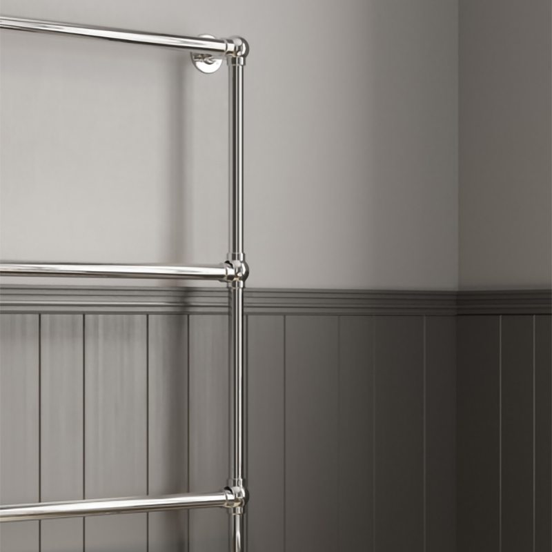 DQ Heating Methwold Wall Mounted Traditional Designer Brass Heated Towel Rail