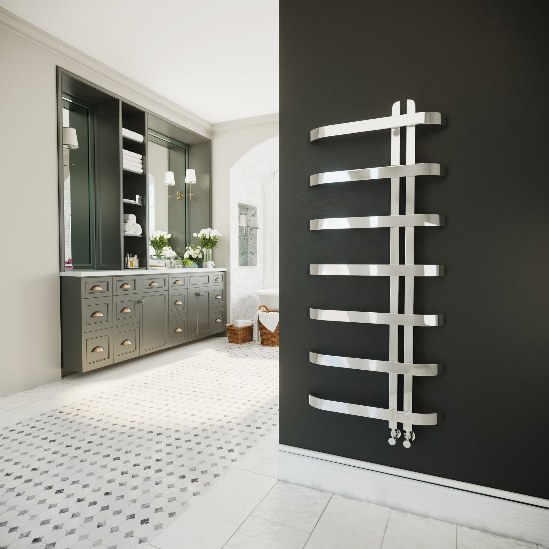 DQ Heating Rebo Stainless Steel Heated Towel Rail