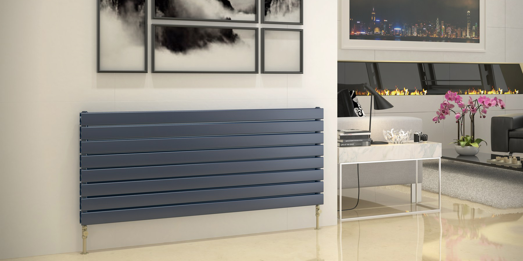 DQ Heating Tornado Single Horizontal Designer Radiator