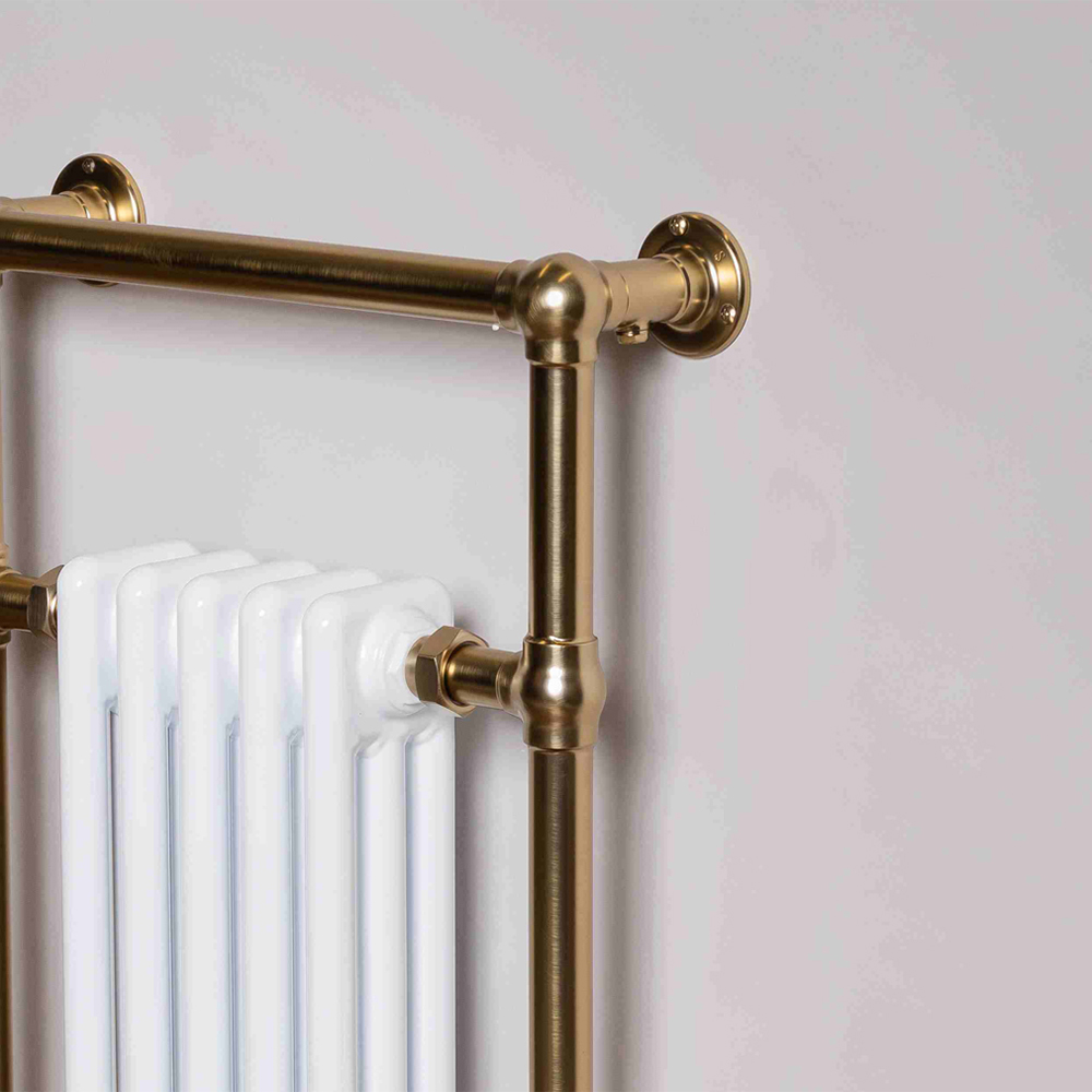 DQ Heating Twyford Traditional Designer Steel Heated Towel Rail