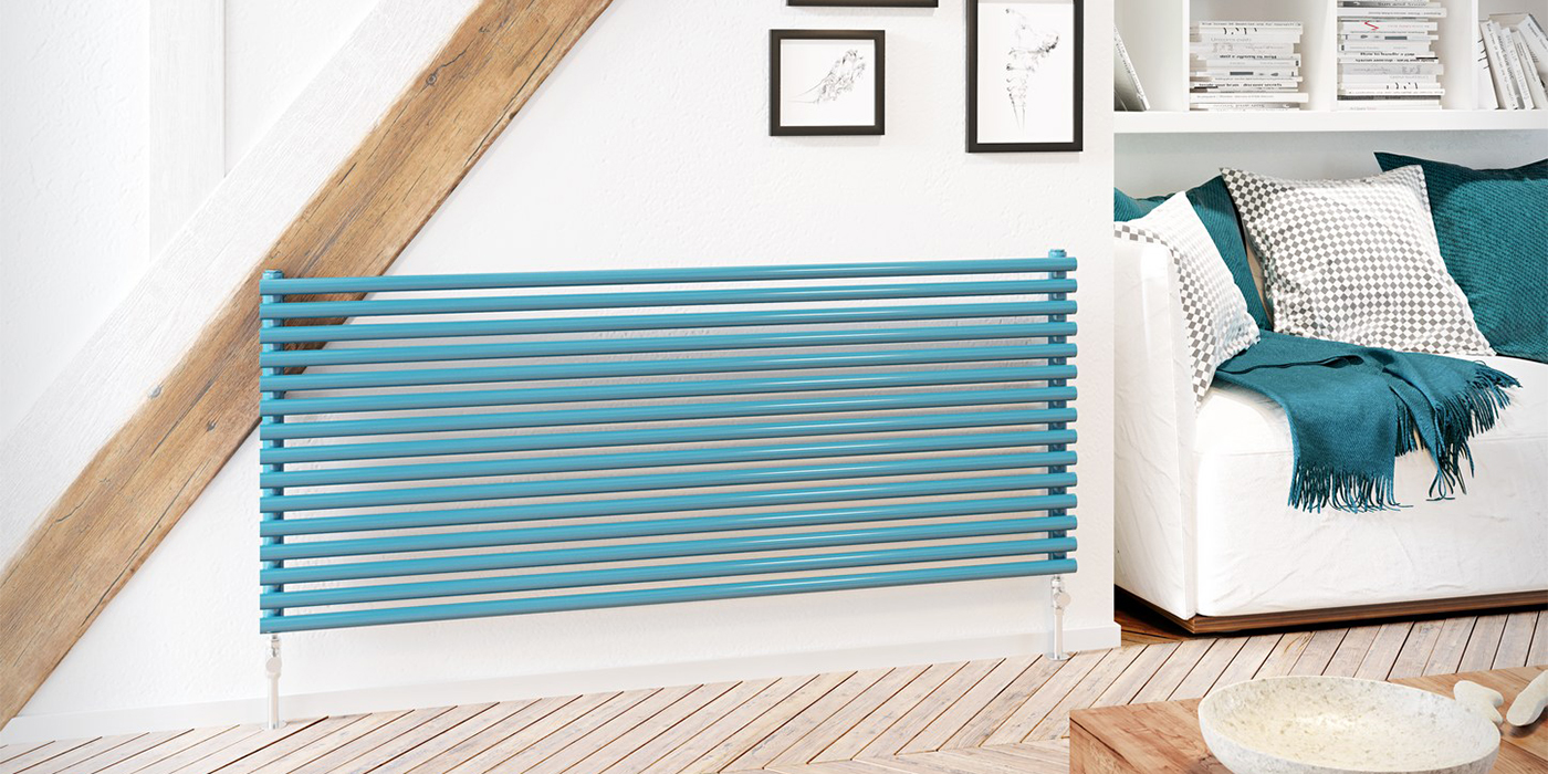 DQ Heating Vulcano Double Horizontal Designer Radiator