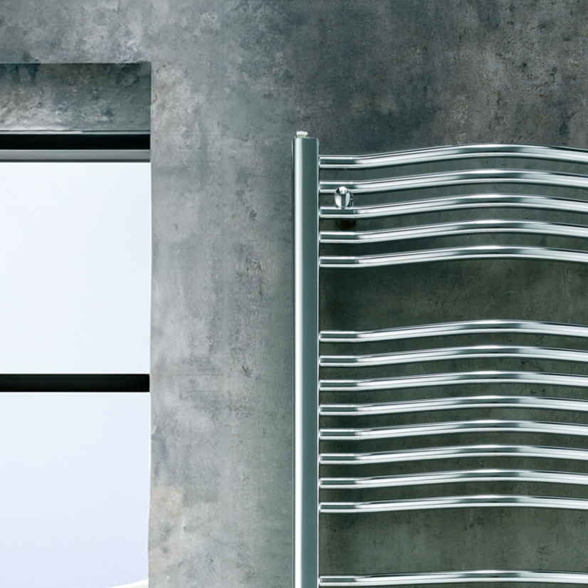 Eucotherm Bacchus Chrome Steel Designer Heated Towel Rail