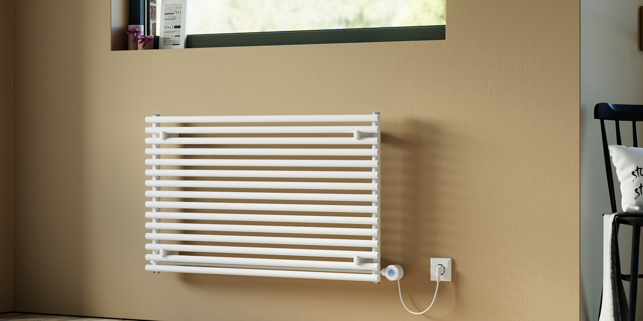 Eucotherm Gaja Horizontal Electro Steel Electric Horizontal Designer Radiator