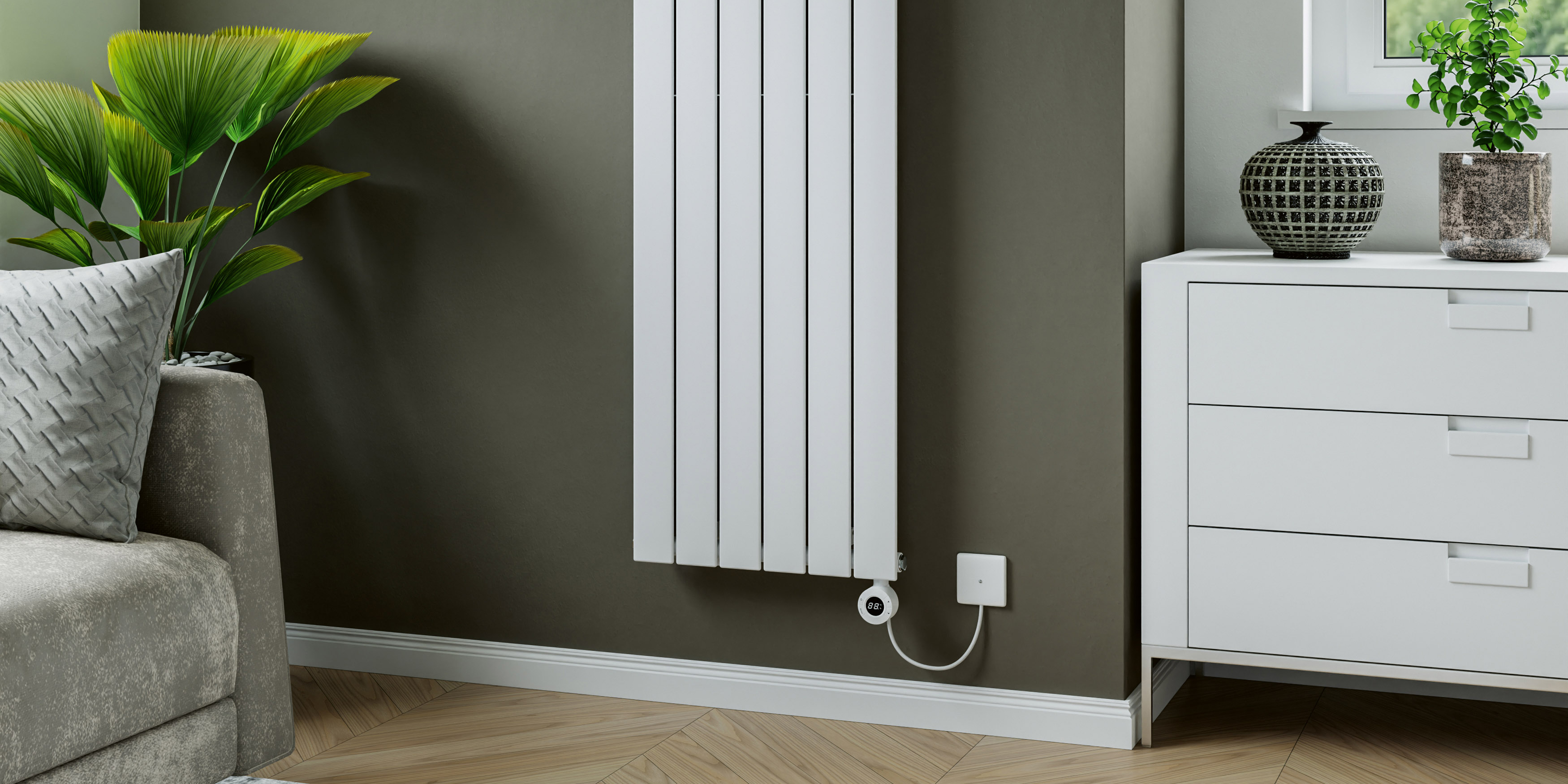 Eucotherm Mars Electro Double WiFi Electric Vertical Designer Radiator