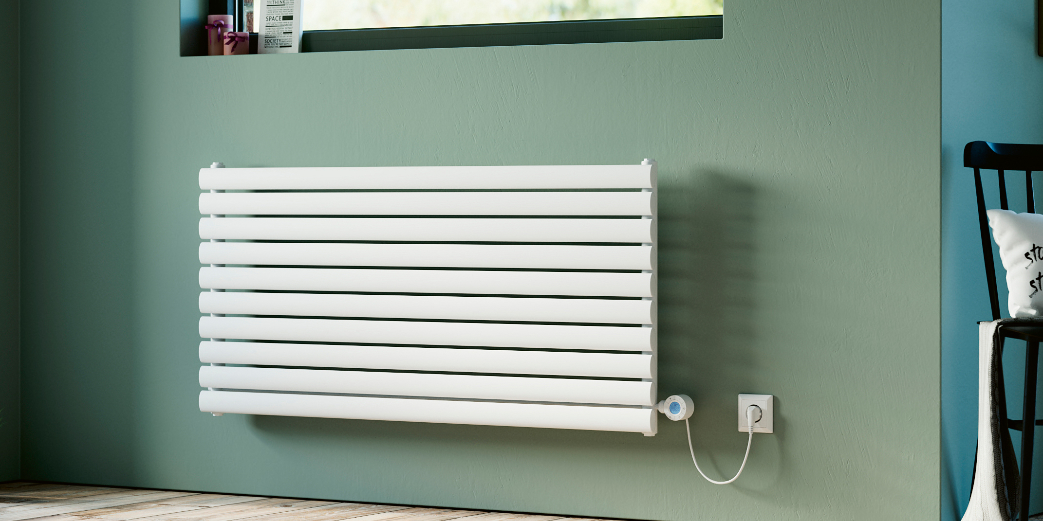 Eucotherm Nova Horizontal Electro Steel Electric Horizontal Designer Radiator