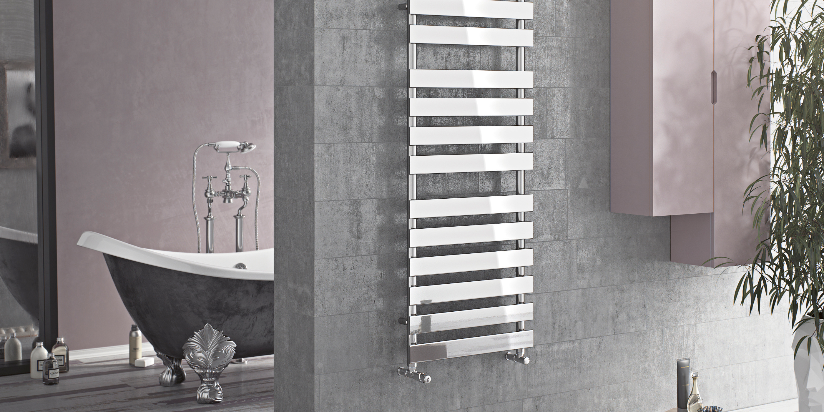 Eucotherm Primus Chrome Steel Designer Heated Towel Rail