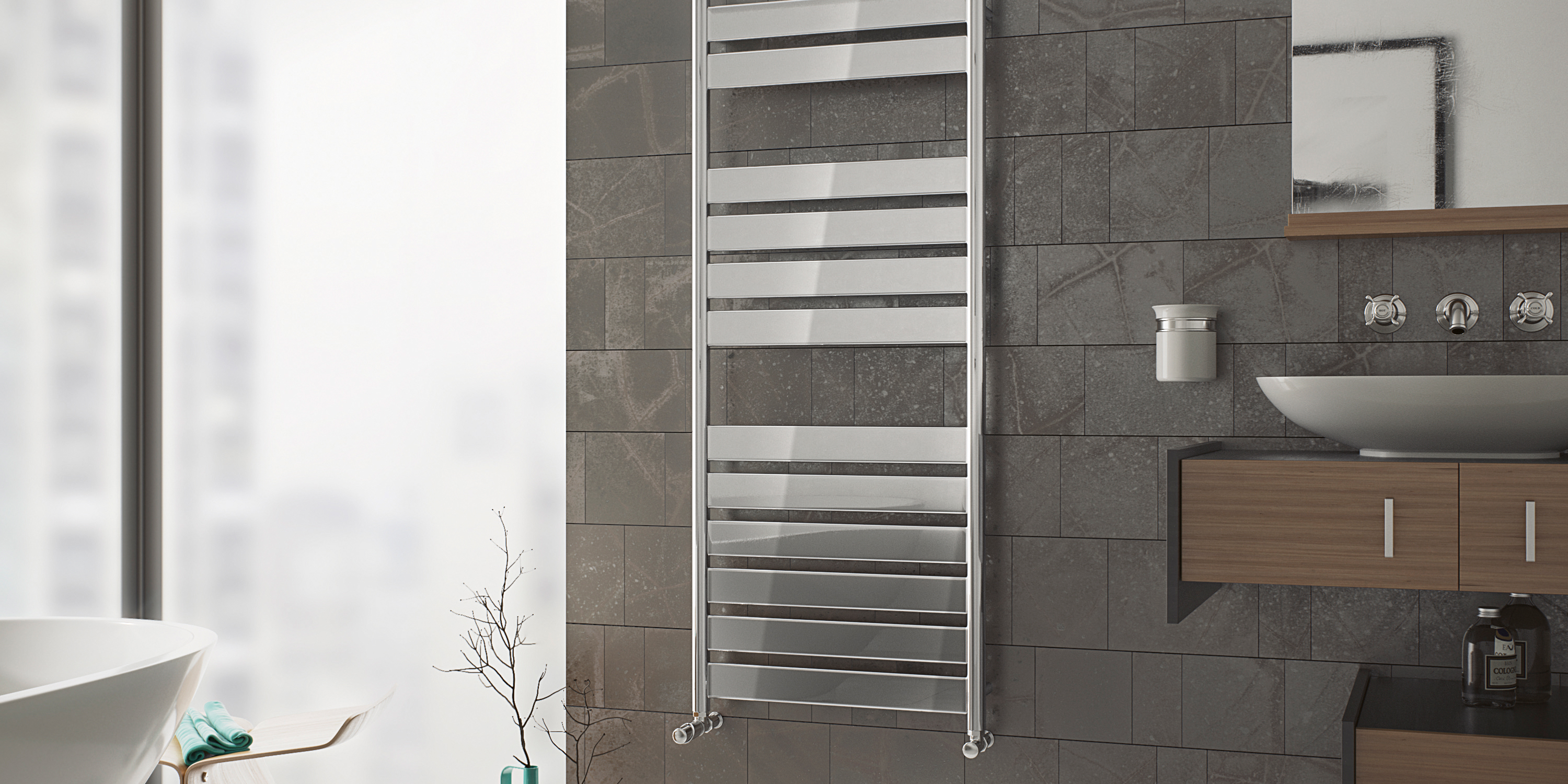 Eucotherm Primus Vito Chrome Steel Designer Heated Towel Rail