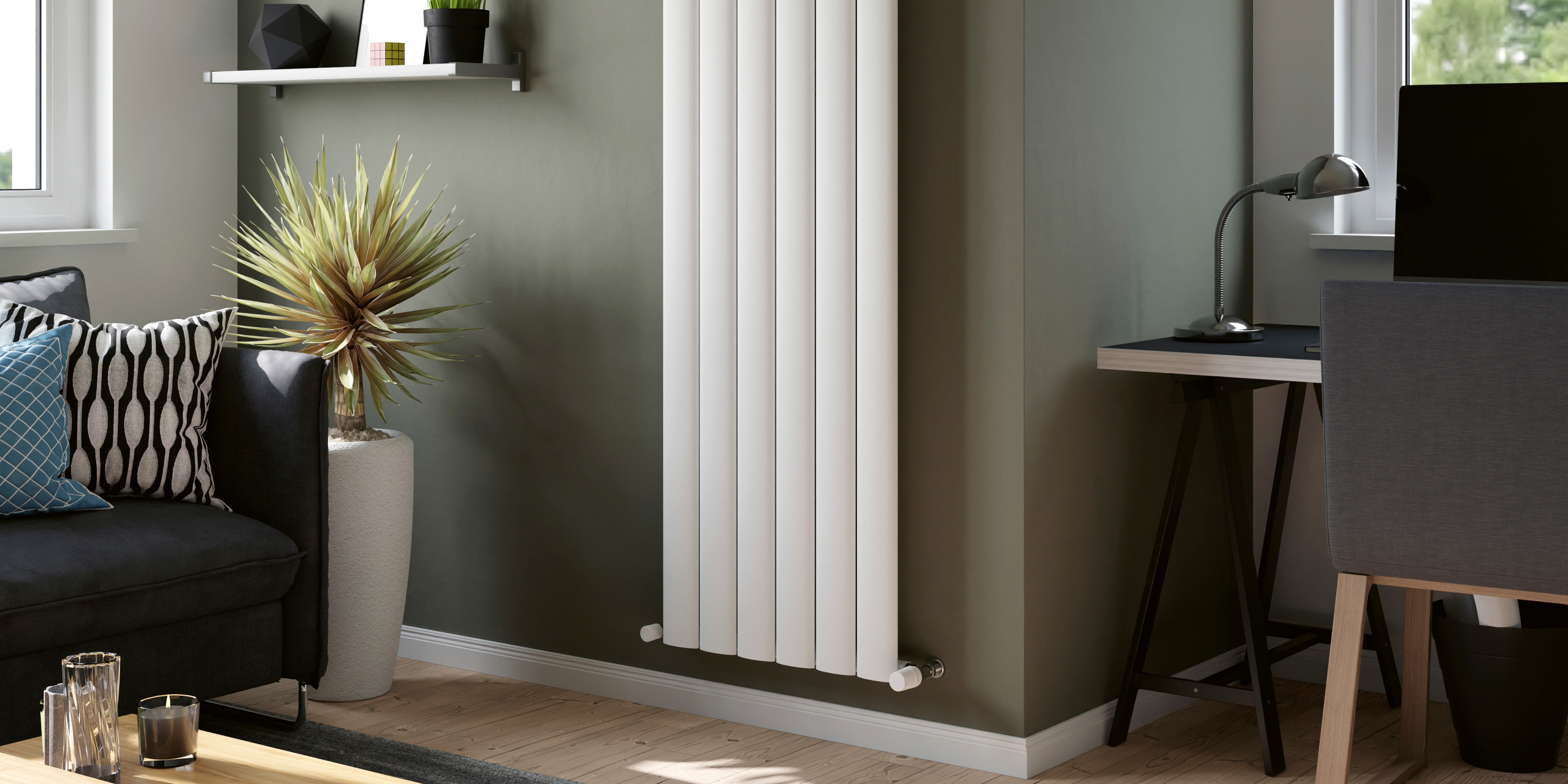 Eucotherm Saturn Vertical Designer Aluminium Radiator