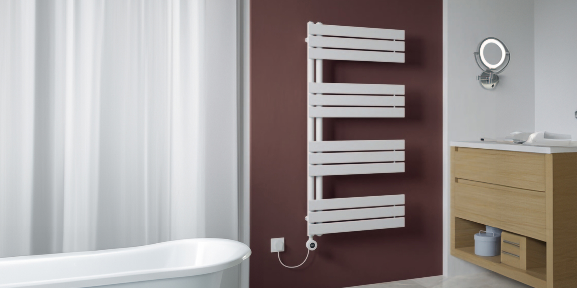 Eucotherm Vega Open WiFi Electric Designer Heated Towel Rail