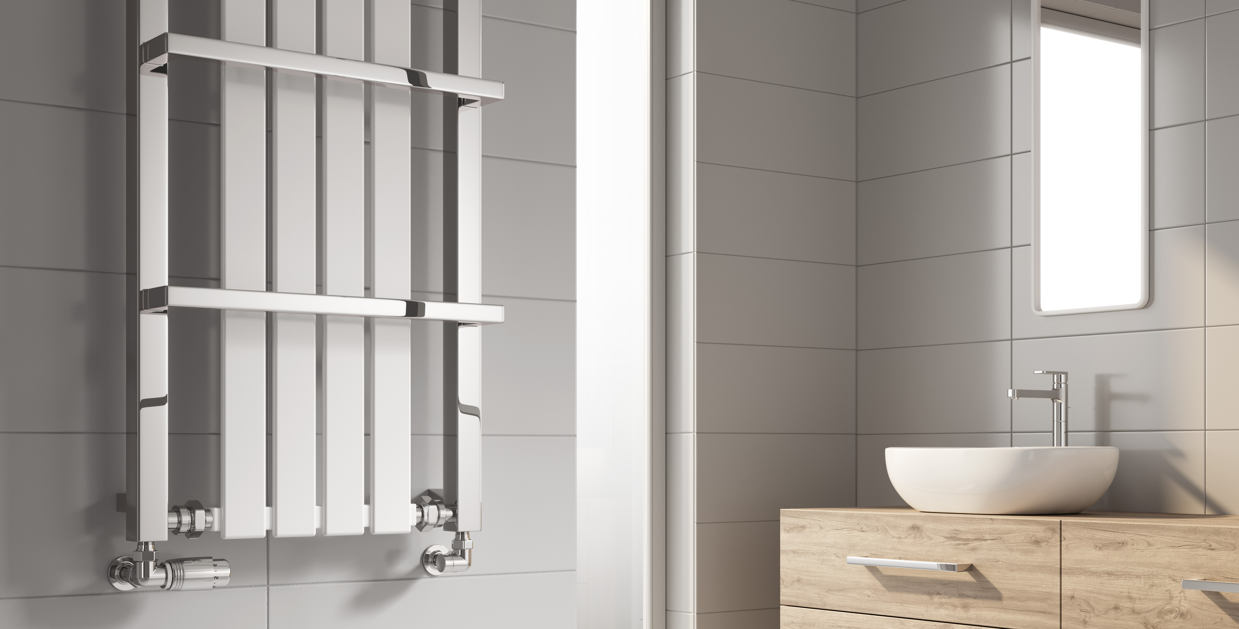 Reina Ashen Designer Heated Towel Rail