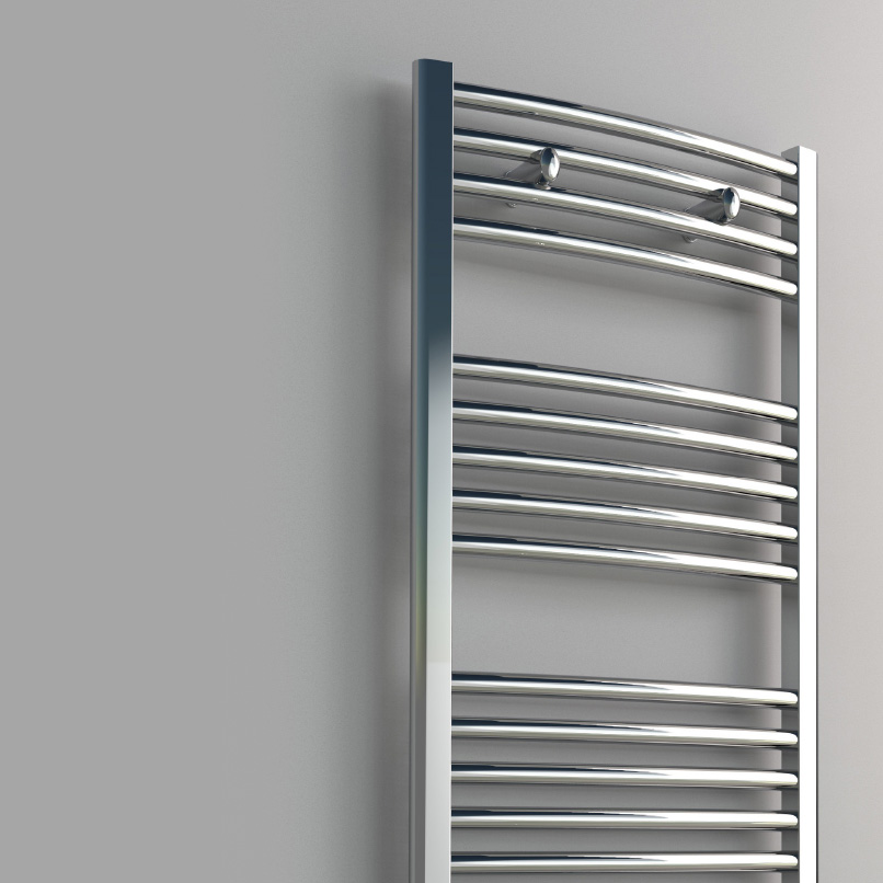 Reina Diva Curved Chrome Electric Heated Towel Rail