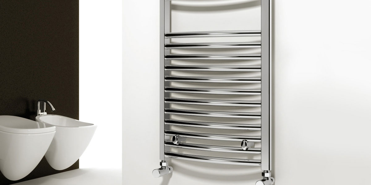 Reina Diva Curved Chrome Electric Heated Towel Rail