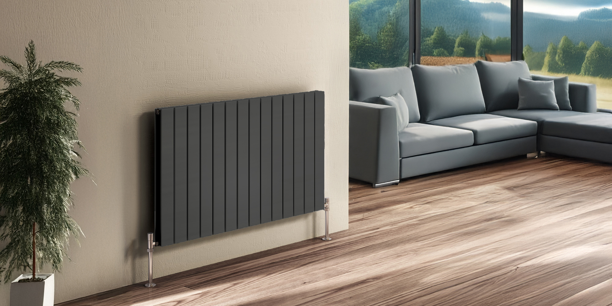 Reina Flat Horizontal Single Designer Radiator