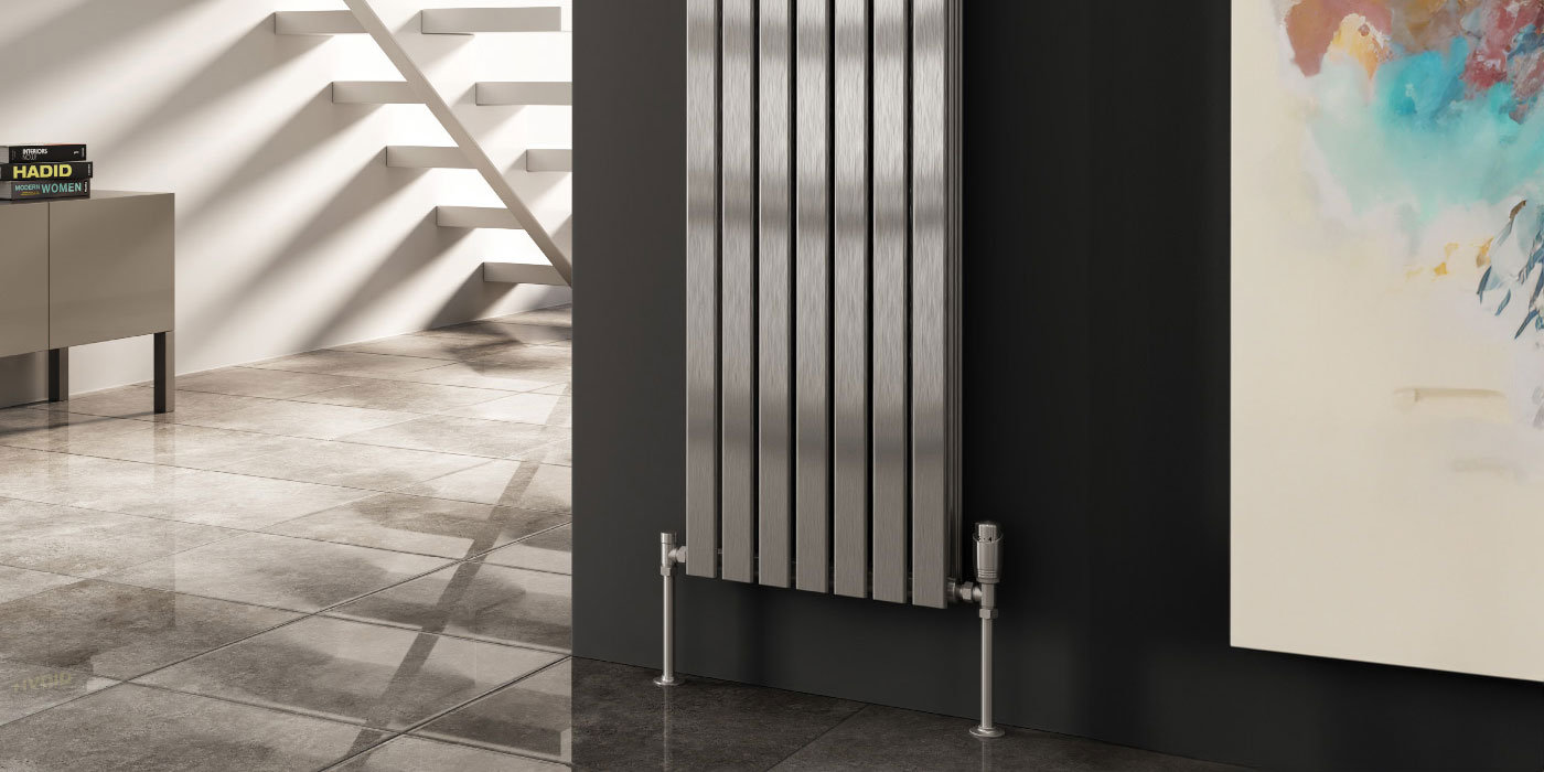 Reina Flox Vertical Double Stainless Steel Designer Radiator