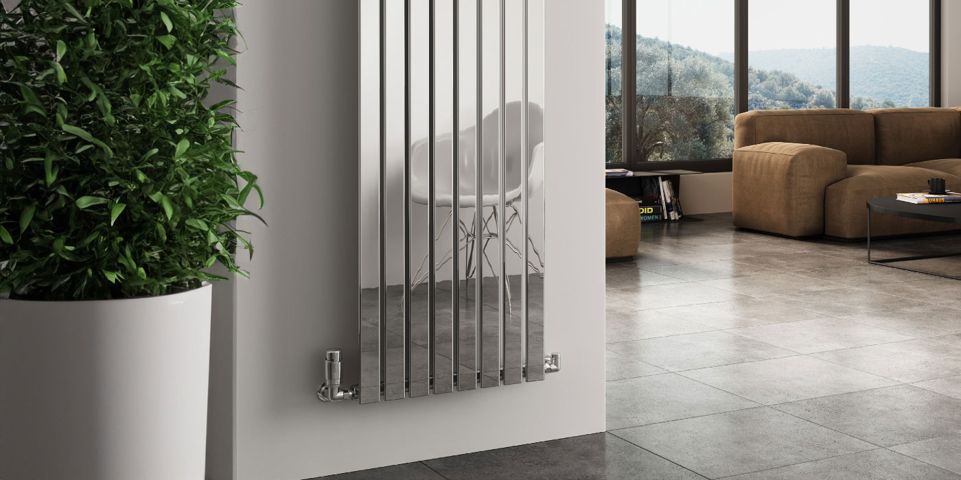 Reina Flox Vertical Single Stainless Steel Designer Radiator