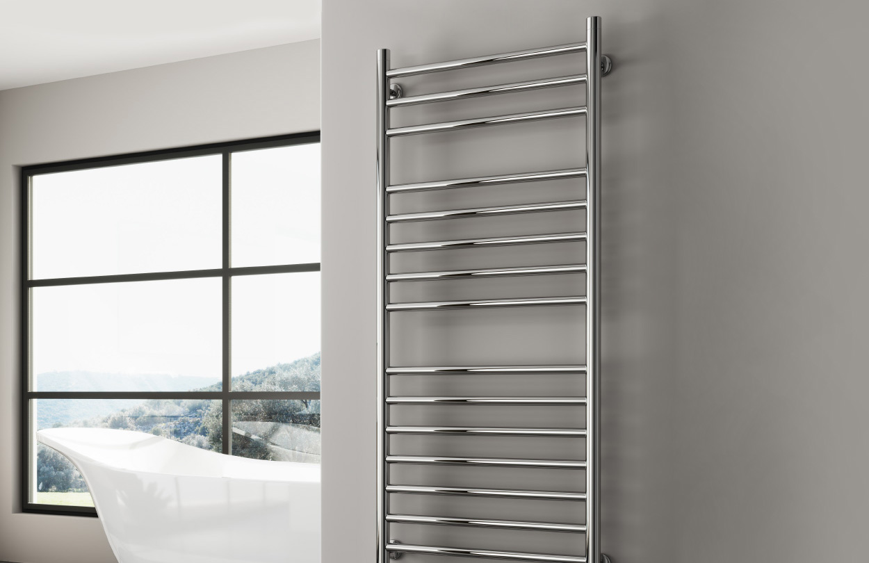 Reina Luna Flat Stainless Steel Designer Heated Towel Rail