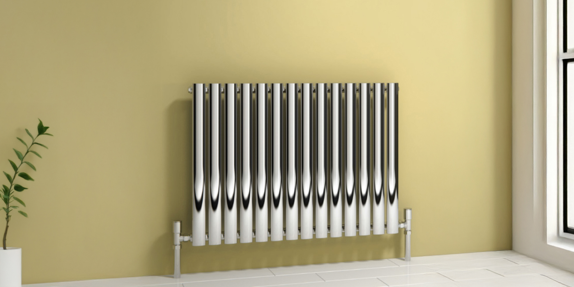 Reina Neva Chrome Horizontal Single Designer Radiator