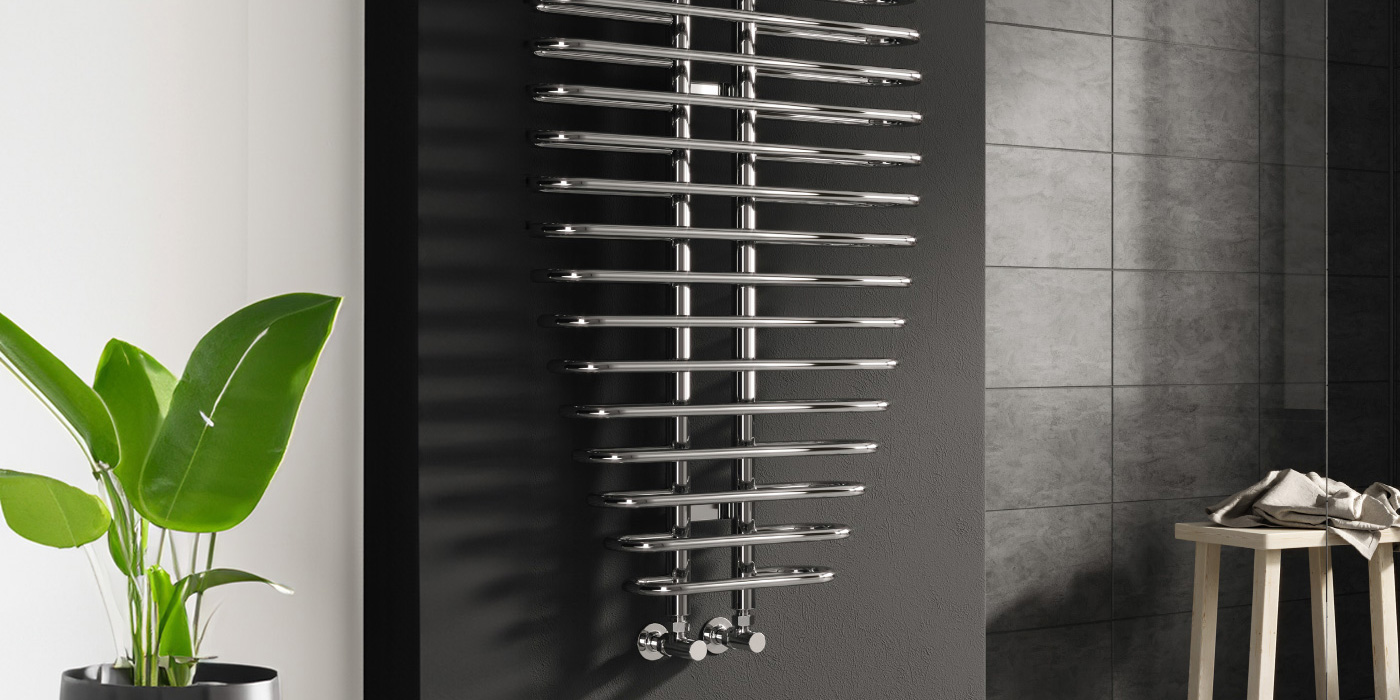 Reina Teano Chrome Designer Heated Towel Rail 1300x600mm