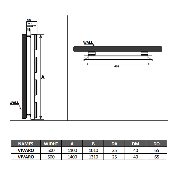 Reina Vivaro Designer Aluminium Heated Towel Rail