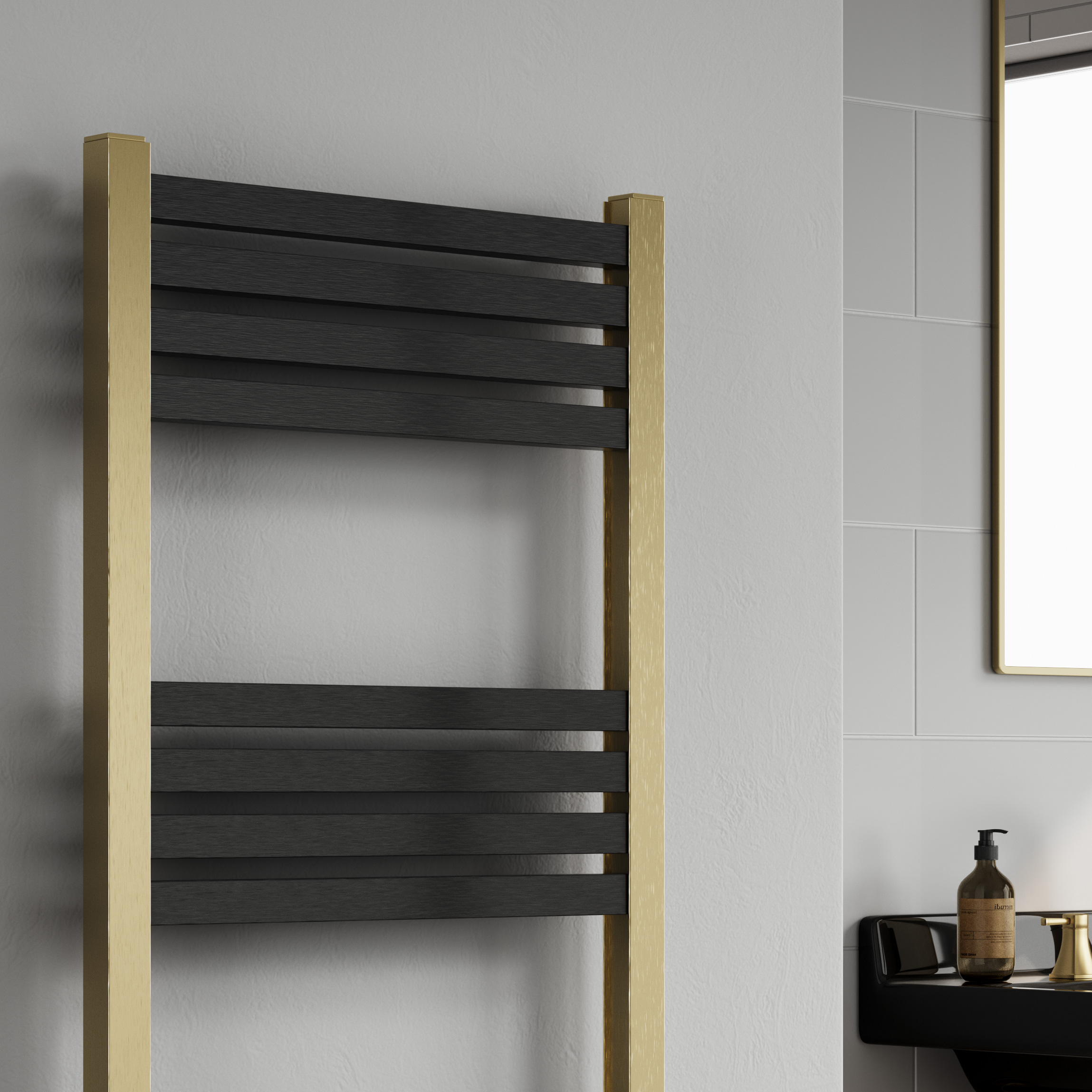 Reina York Designer Aluminium Heated Heated Towel Rail 1200x485mm